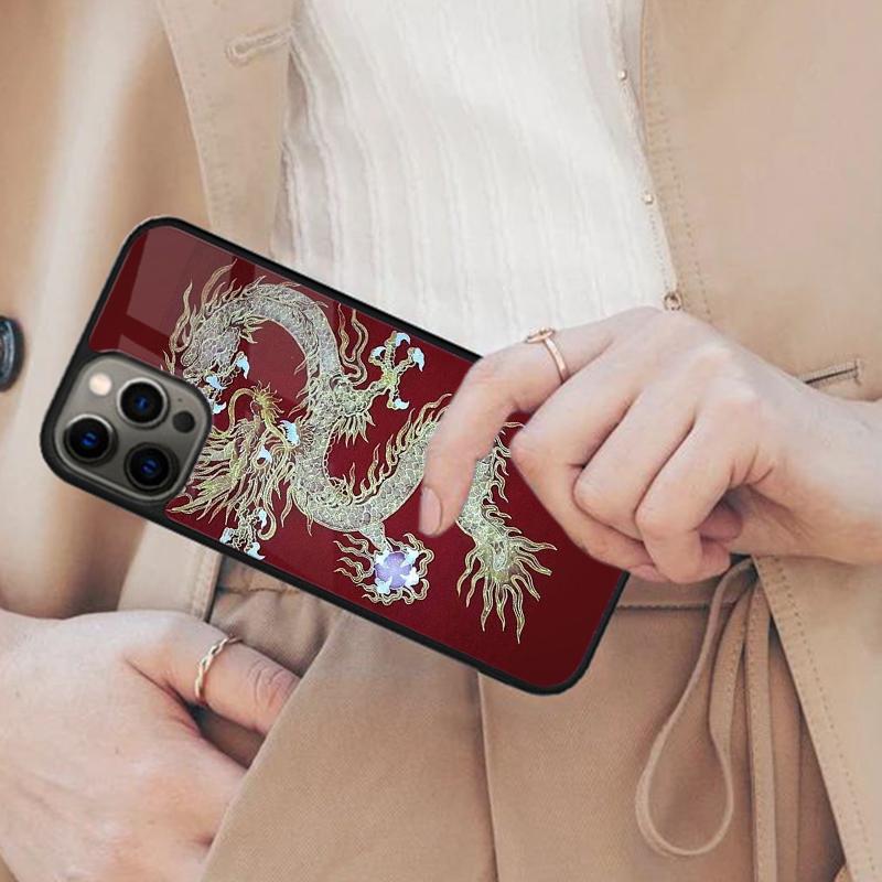 Illusory Color Chinese Dragon Magnetic Phone Case For APPLE iPhone 16 14 13 12 11 Pro Max 15 Plus Wireless Charge MagSafe Cover