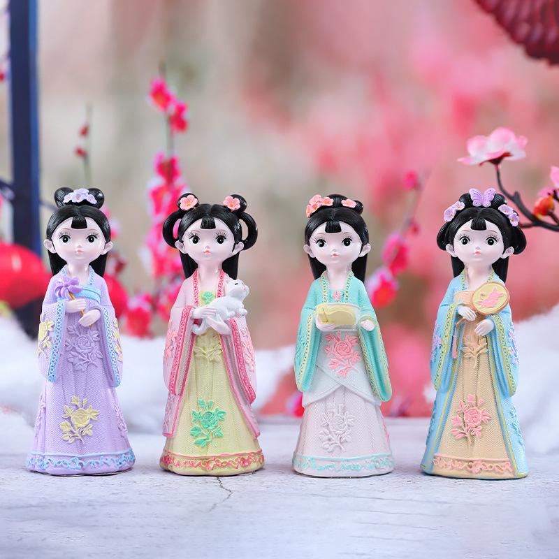 Креативный держатель для телефона в стиле династии Тан: Изысканный орнамент из смолы