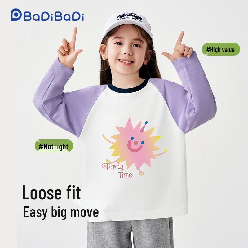 Хлопковая футболка с длинным рукавом для девочек Badi Badi