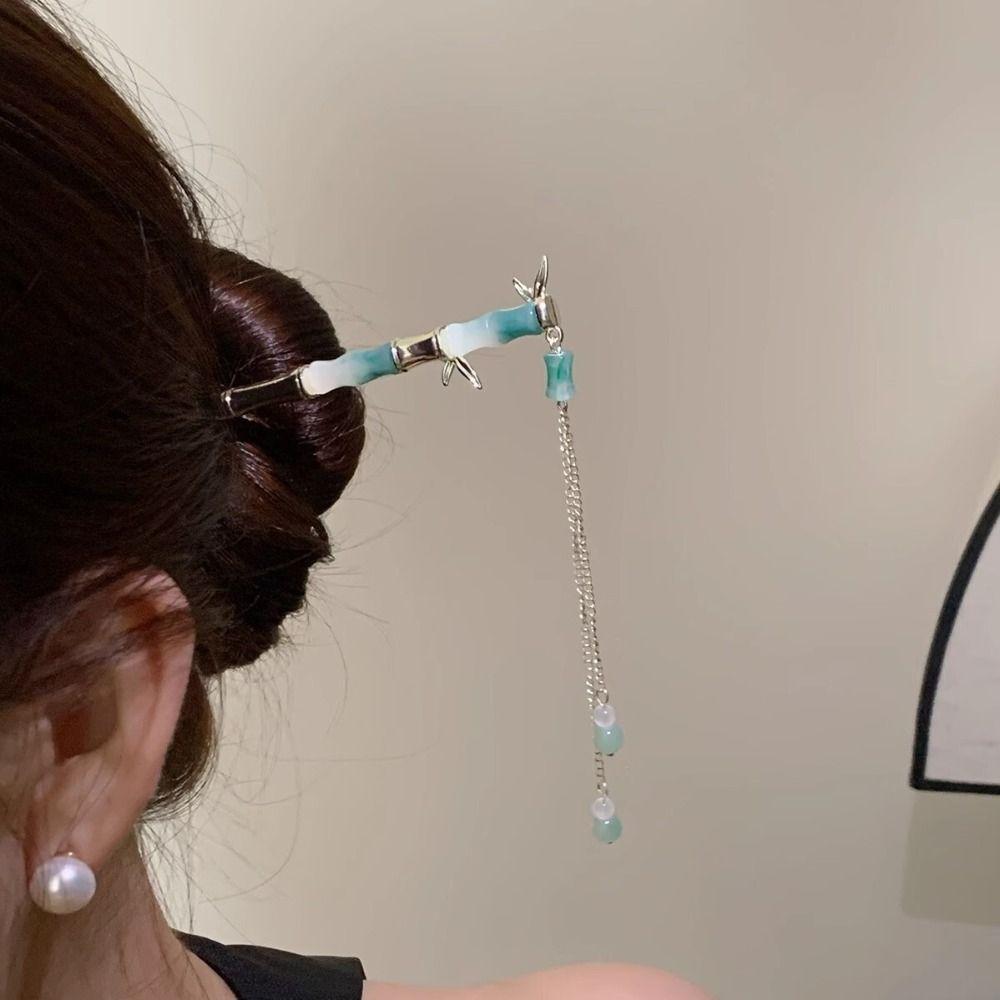 Ancient Style Tassel For Girl Metal Hairpin Chinese Style Headwear Hair Stick Hanfu Hair Fork