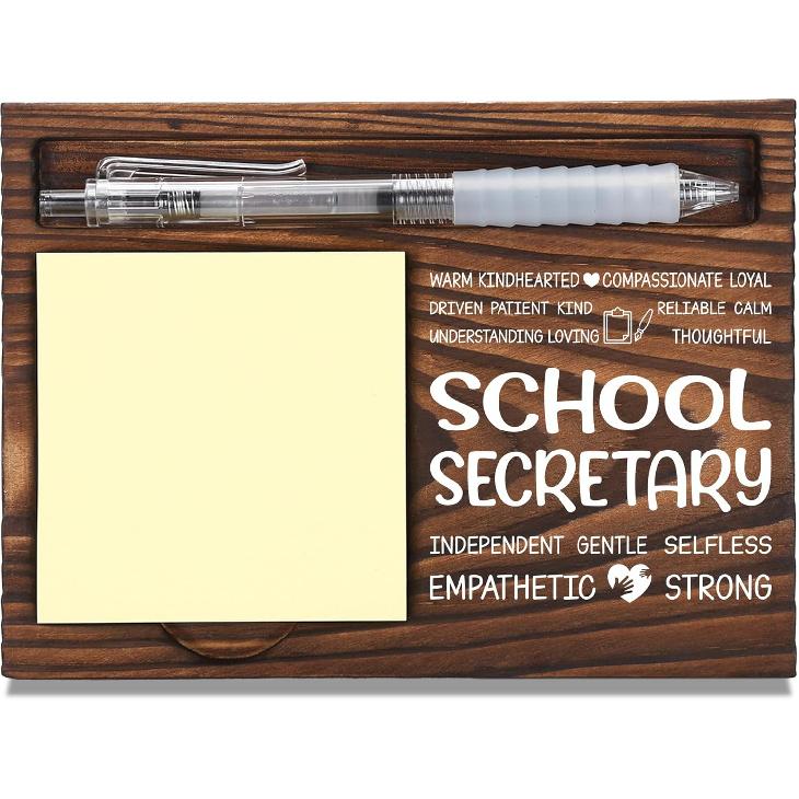 Teacher Assistant Appreciation Gifts, Thank You Gift for Teacher Aide, School Office Coworkers Staff Appreciation Gifts, Sticky Note Holder Wooden