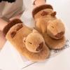 Plush Snow Mittens Animal Winter Gloves Plush Capybara Gloves Women Kids