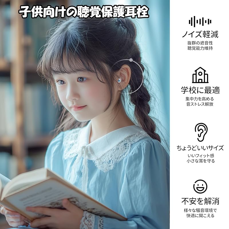 Quietide Earplugs for Children (6 ~12 Years Old) Earplugs for Live Concerts Child Can Be Used In Loud Places Such As Concerts, Festivals, Airplanes,