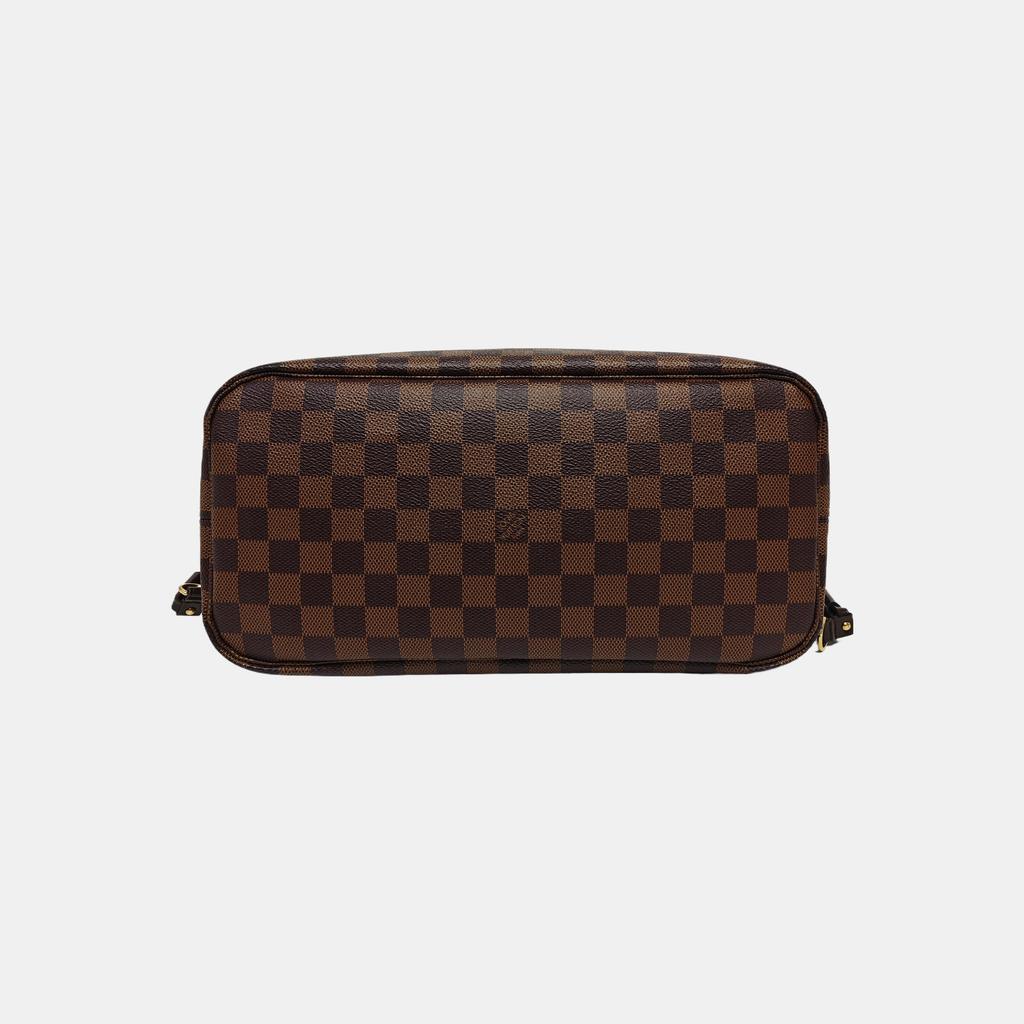 [Pre-Owned] Neverfull Mm Checkered Coated Canvas With Leather Trim Tote Bag - Very Good #W0D97T