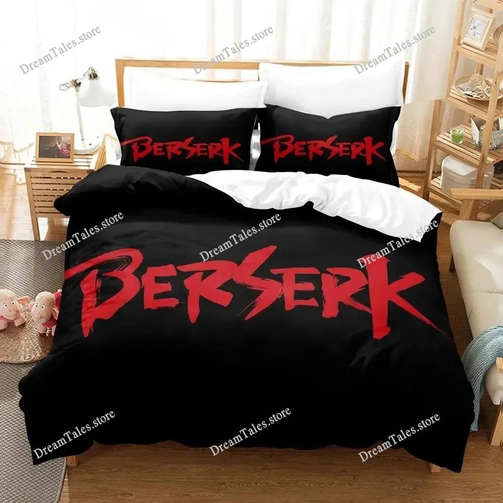 3D Печать Мультфильмы Берсерк Постельное белье Пододеяльник Комплект постельного белья Пододеяльник Наволочка Одеяло Размер King Queen Для мальчиков Взрослое постельное белье