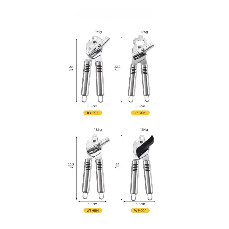Консервный нож из нержавеющей стали, ручной мощный нож для консервных банок, многофункциональный бытовой открывалка для бутылок 3 в 1