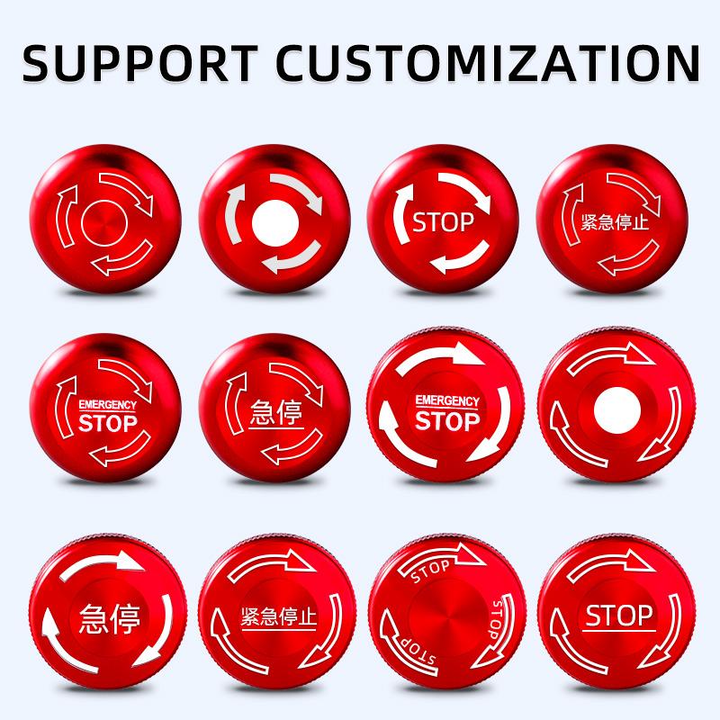 Metal Emergency Stop Button Switch 16/19/22mm Mushroom head Waterproof Stainless steel Press Rotary Power off STOP 1NO1NC2NO2NC