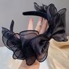 Старшие черные кружевные сетчатые однотонные заколки-клипсы с большим бантом для повязки на голову Женские детские корейские головные уборы новые аксессуары