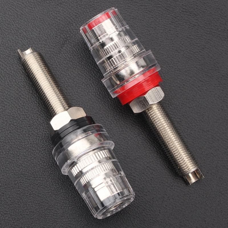 Комплект из 2 шт. Высокоплотных Экранированных Прозрачных Клеммных Стоек для Стабильной Передачи Сигнала в Усилителях и Динамиках