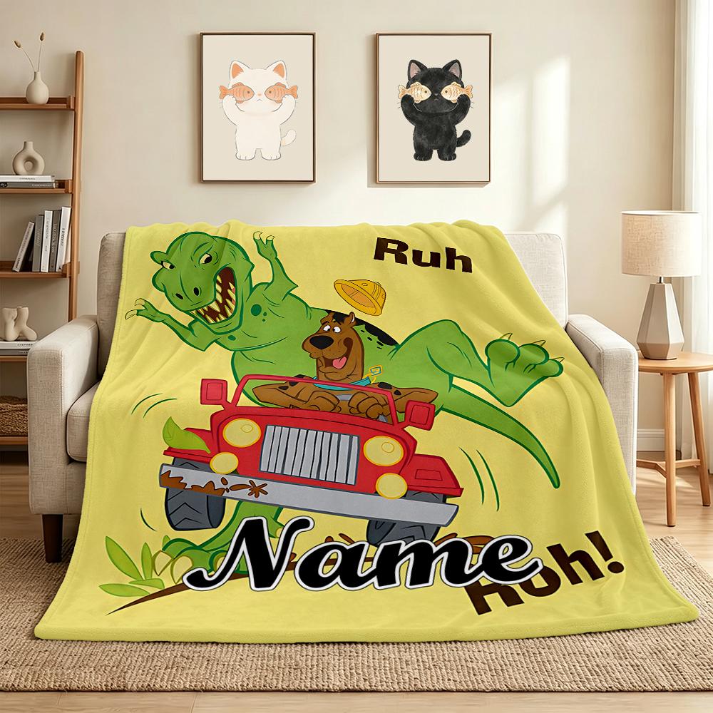 Custom Name Scooby Doo Mystery Flannel Blanket Throw Blanket Soft Warm Sofa Bed home Decor Unique Gift