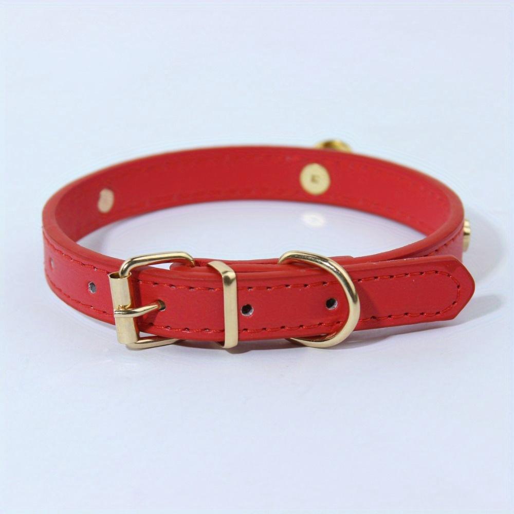 PU Leather Cat Collar With Bell Bone decoration Kitten puppy collar for Chihuahua Dachshund Teddy Accessories Pet Supplies