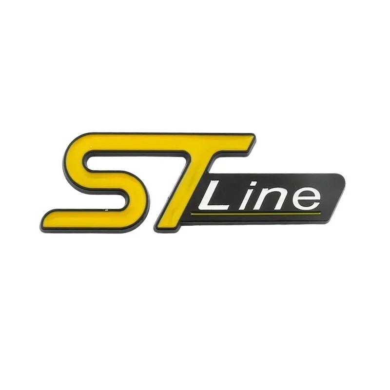 TQ012For FORD ST LINE Logo Front Grill Emblem Badge Car Rear Trunk Sticker Decals Focus Kuga Fiesta Mondeo ESCAPE Ecoboost