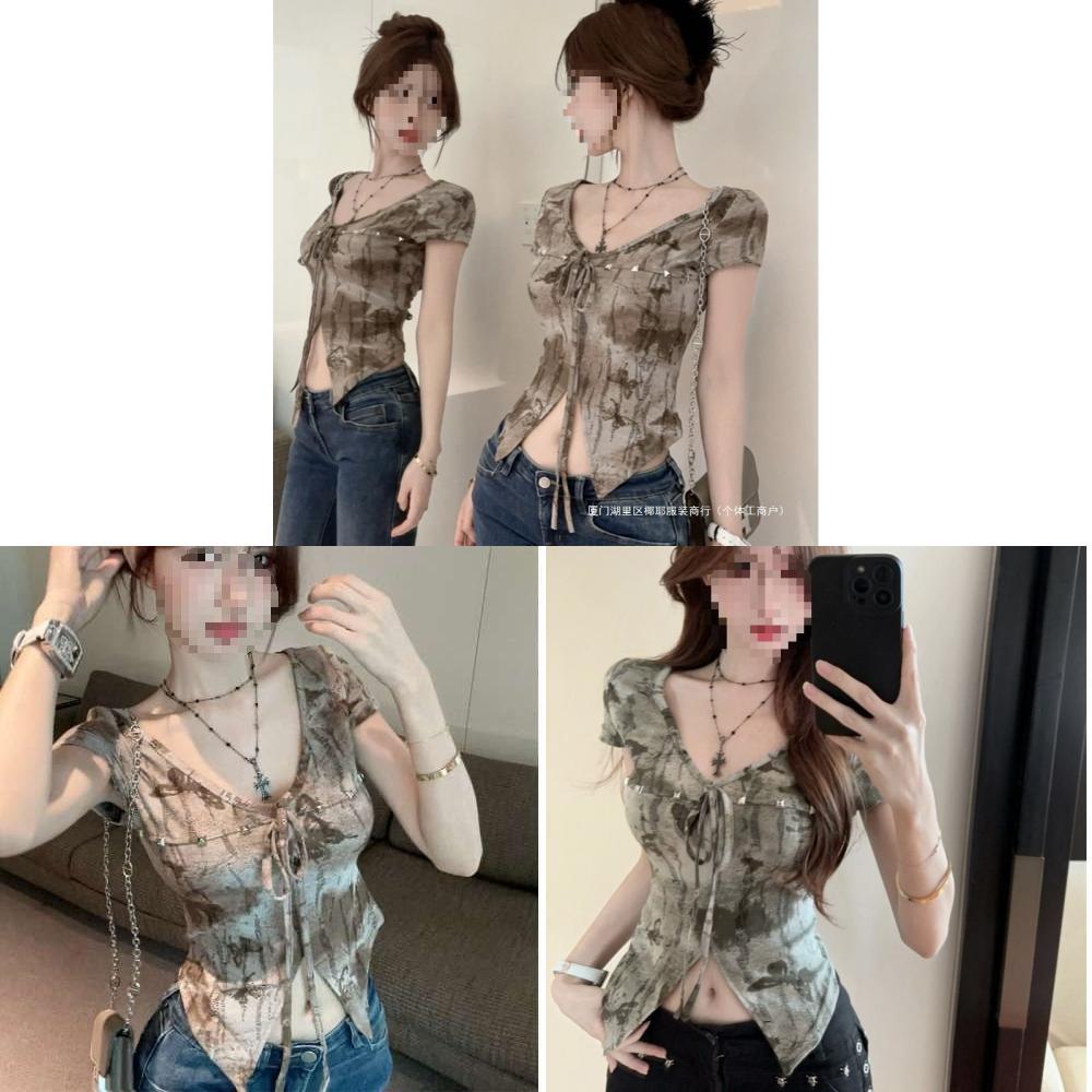 Oversized V Neck Sleeveless T Shirt With Tie Details For Summer Casual Wear