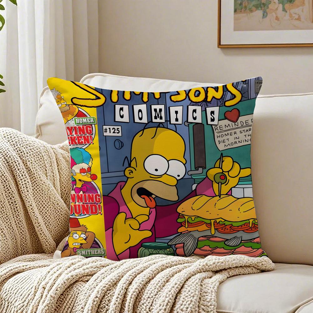 animation humorous TThe SSimpsons Cushion Cover Pillowcase Antidustmite living Room Sofa Decor Cushion Room