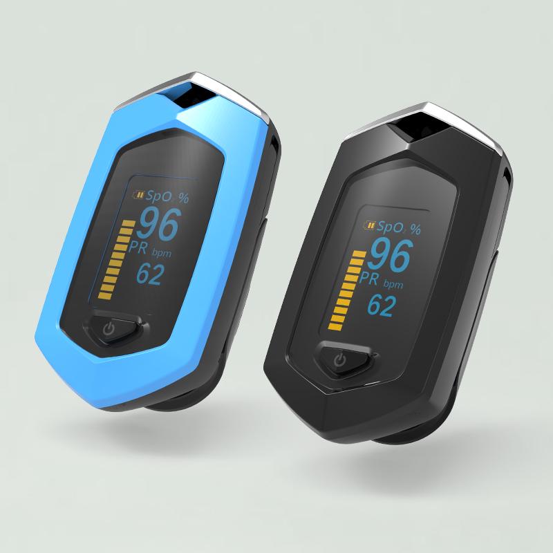 Пульсоксиметр на палец с кейсом для хранения (со встроенным аккумулятором)