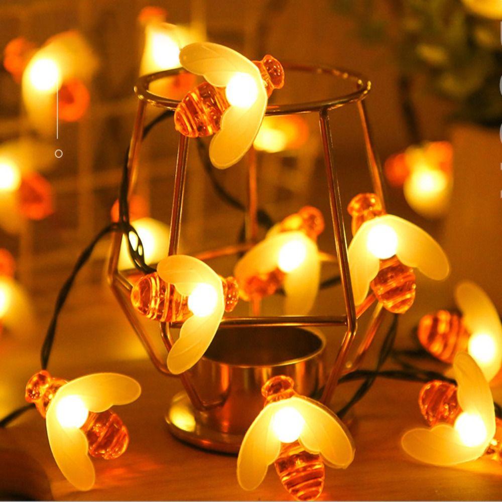 Honeybee Shaped Fairy String Lights Waterproof Garden Lamp LED Night Lights Outdoor Courtyard