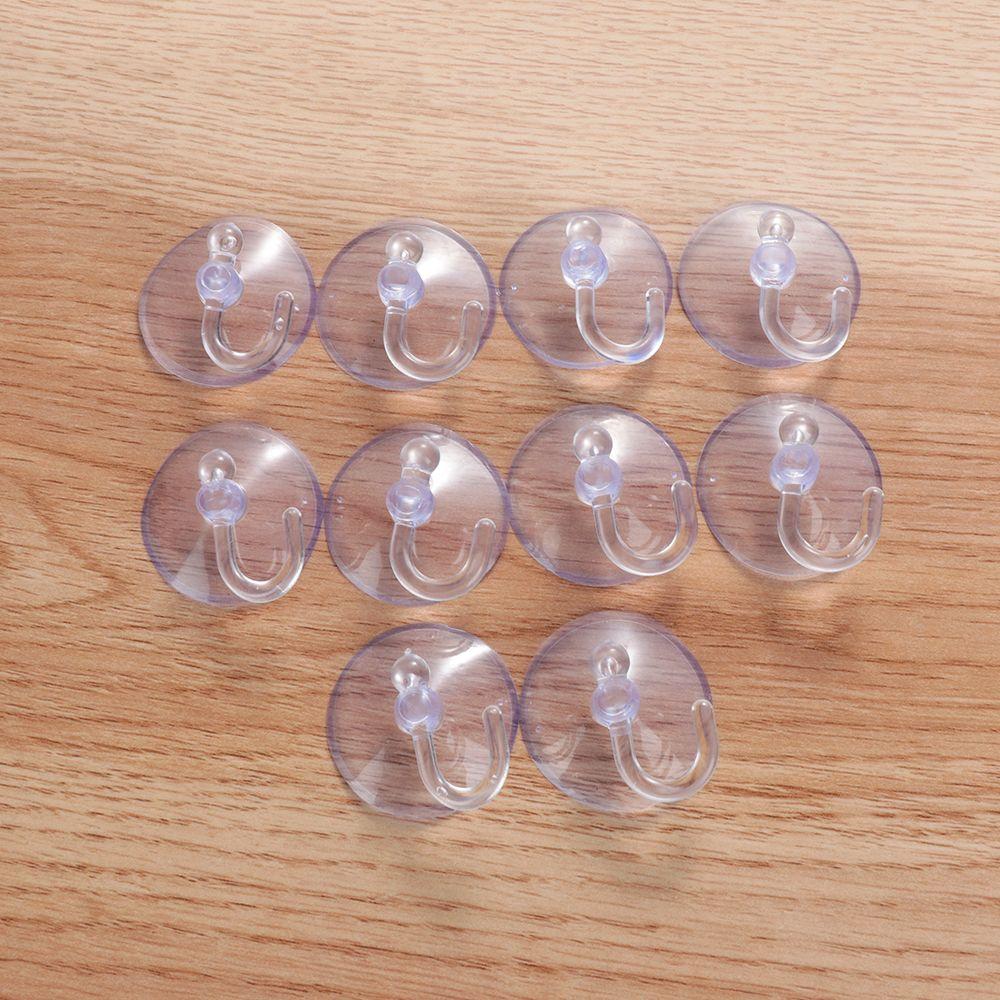10 Pcs New Bathroom Hanger Transparent Wall Hook Suckers Suction Cup