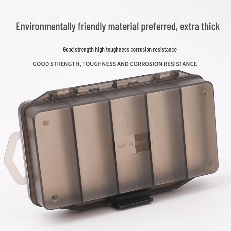 Коробка для хранения рыболовных снастей и приманок на 5 отделений, цвет оружейный металл