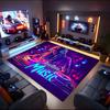 1PC Custom Name Neon Music Vibes Theme Floor Mat Ideal for Living Room, Game Rooms, Office, Bedroom,Floor Mat Playful Design