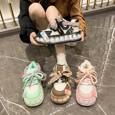 Интернет-знаменитость нишевая обувь детская осенняя платформа белые туфли японские бархатные кеды ретро повседневная обувь универсальная спортивная обувь