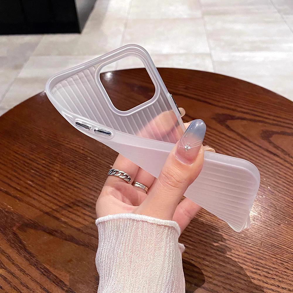 Роскошный силиконовый мягкий чехол с гофрированным узором для iPhone 16 15 14 13 12 11 Pro Max, матовый прозрачный, ультратонкий, противоскользящий