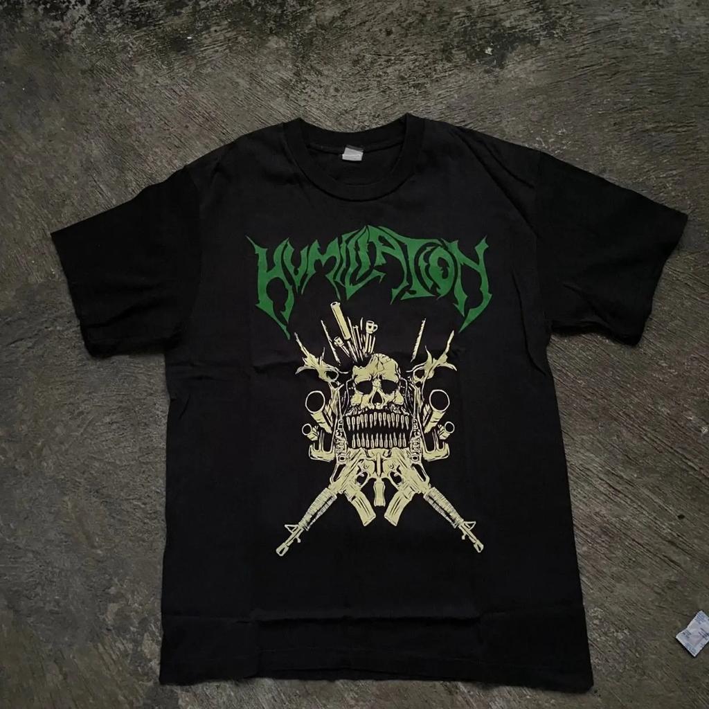 Humilation Death Metal Band T Shirt Rare Vintage Washed Stretched Versatile Comfortable Slightly Streetwear Stylish Homme