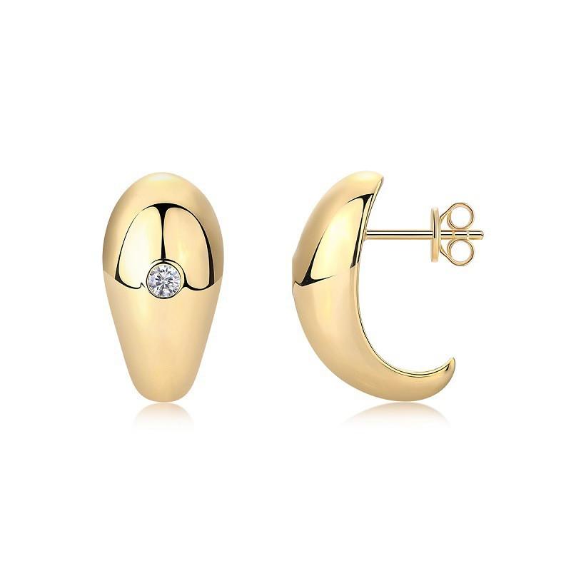 Sterling Stud Earrings With Moissanite Waterdrop Design Minimalist Fashion Jewelry Women Men