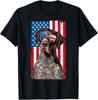 German Shorthaired Pointer 4th of July American Flag GSP Dog Gift Unisex T-Shirt
