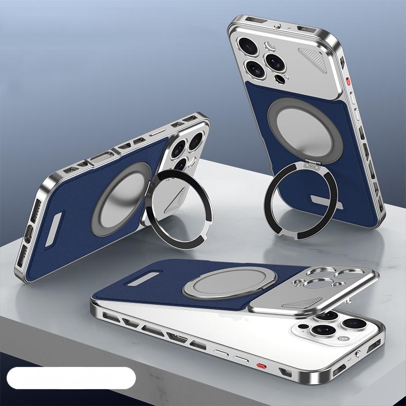 Роскошный чехол-подставка с магнитным покрытием для iPhone 16 Plus 15 14 Pro Max 13, кожаный противоударный чехол для телефона с беспроводной зарядкой MagSafe