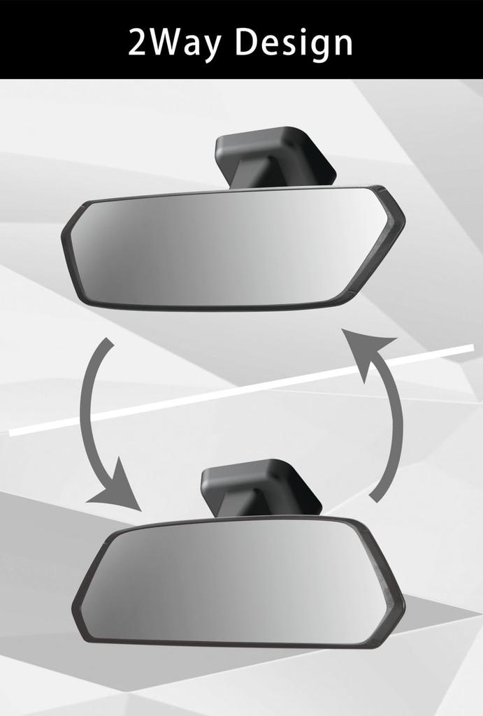 CARMATE Car Rearview Vision Carbon Gently Curved Chrome DZ561 Mirror, 1.8x Area, CF-8 Fiber, 3000SR, Mirror, 240mm, Mirror,