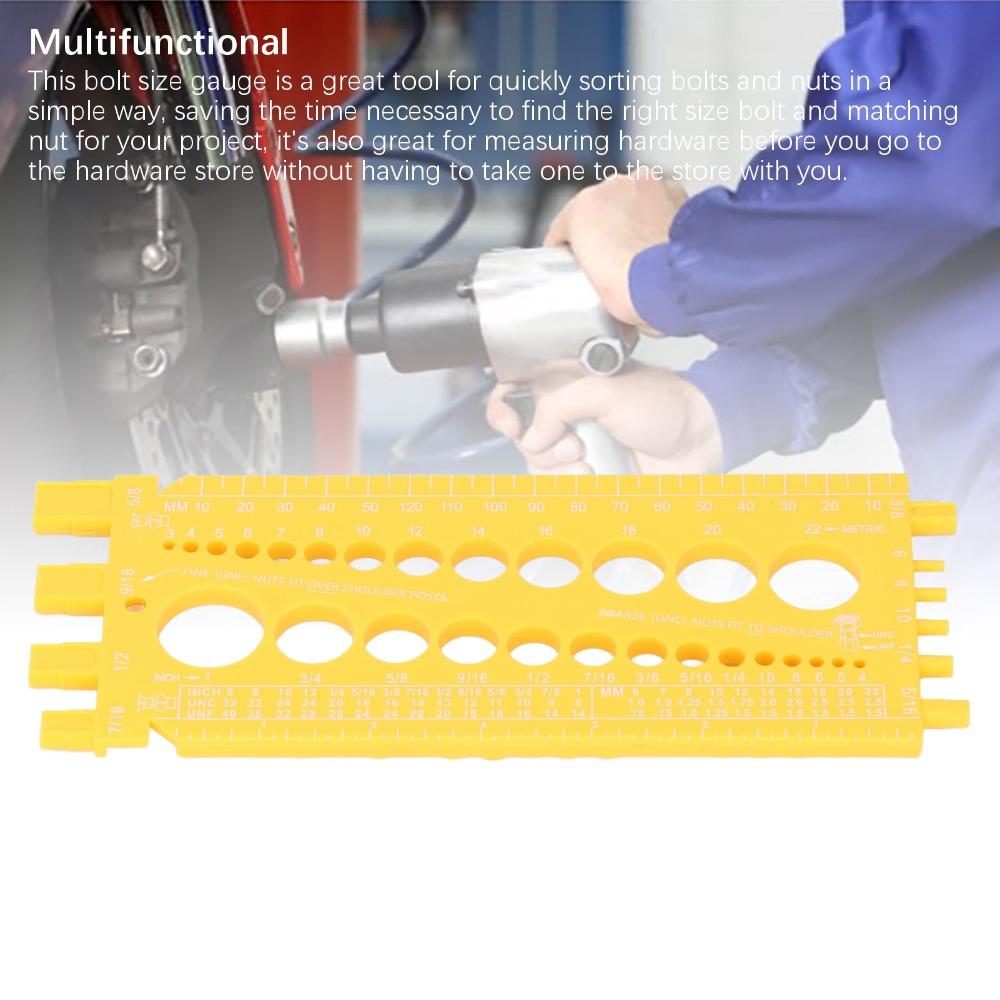 Millimeter Scale Bolt Measuring Tool Inch Scale Nut Bolt Gauge Bolt Thread Gauge Carpentry Use