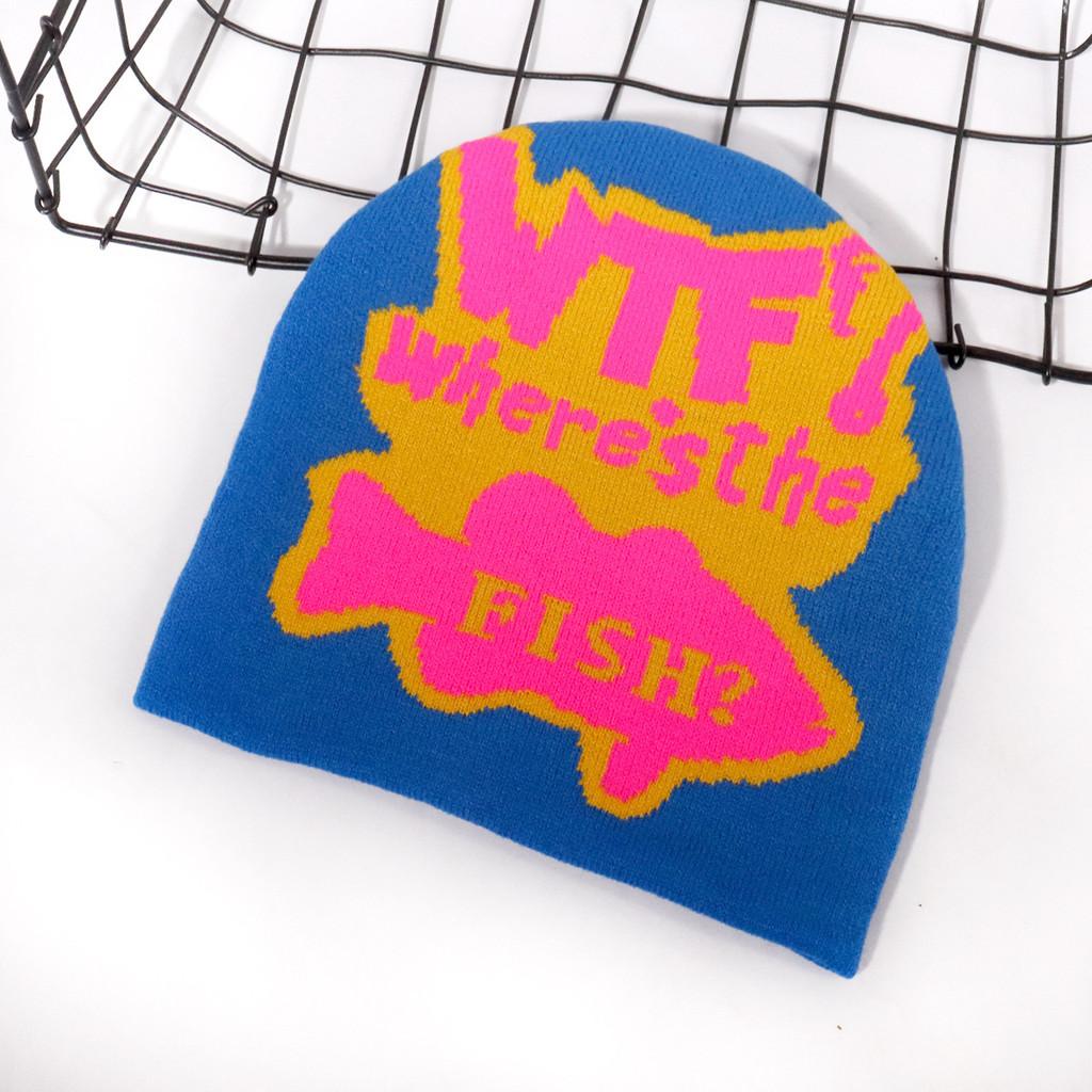 Fashion Color Blocked Letter Pattern Neutral Casual Warm Knitted Hat For Unisex Daily Fashion