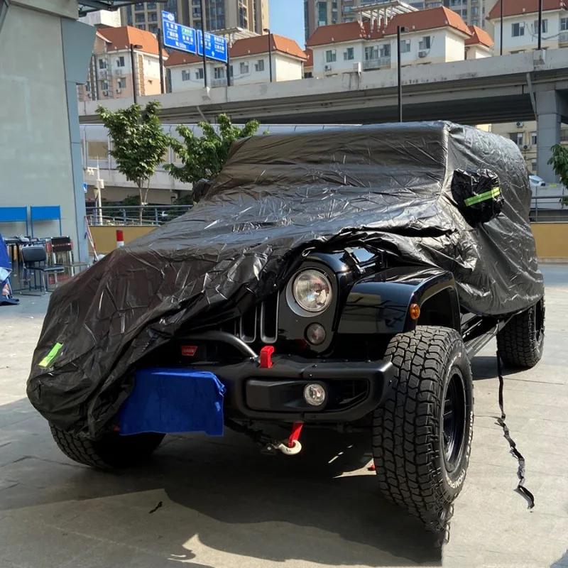 190T автомобильный чехол для Jeep Wrangler 2 двери 4 двери, ветрозащитный пылезащитный автомобильный чехол с УФ-защитой для Jeep Wrangler JK, JL, YJ 1987-2019