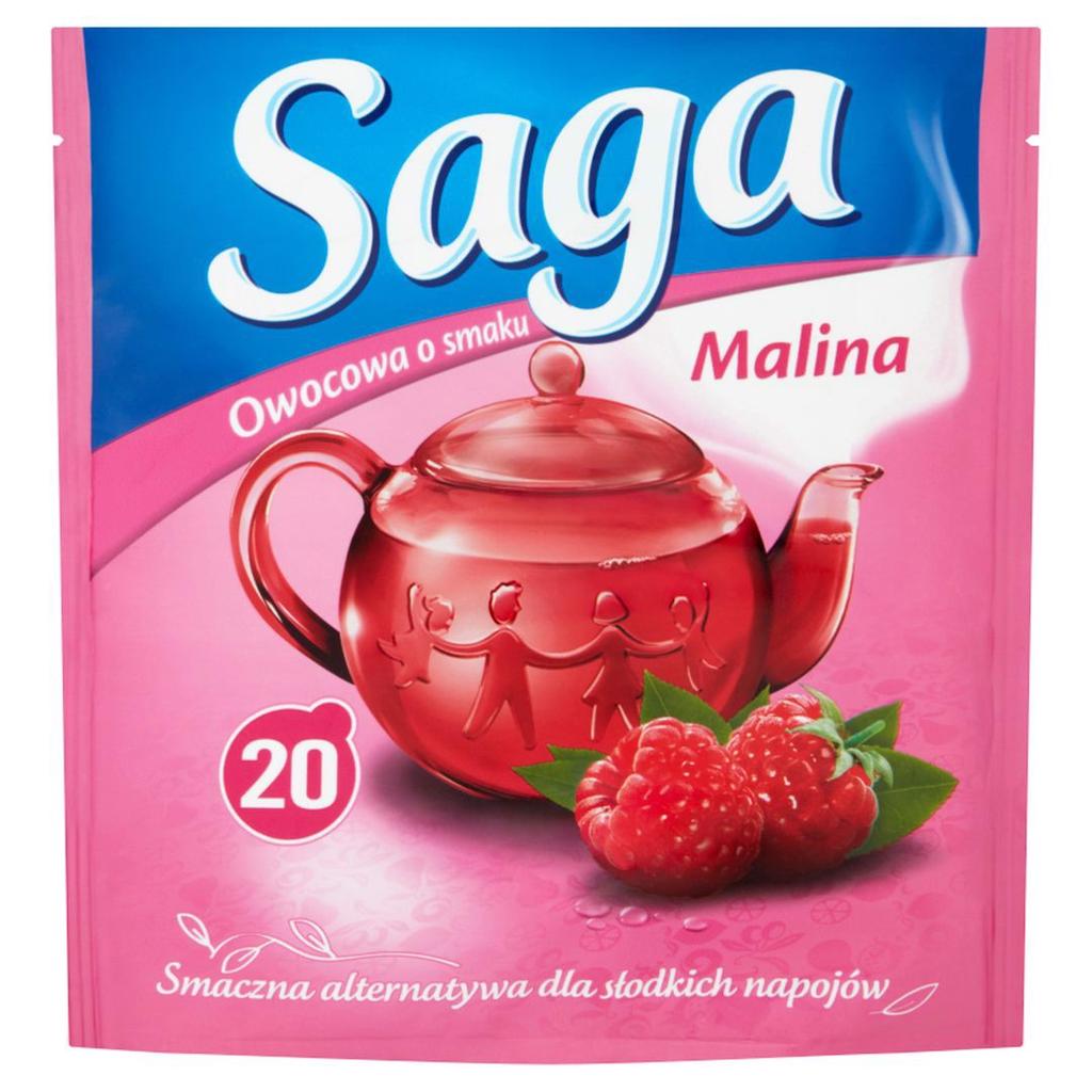 Saga Raspberry Fruit Tea 34 g (20 bags)