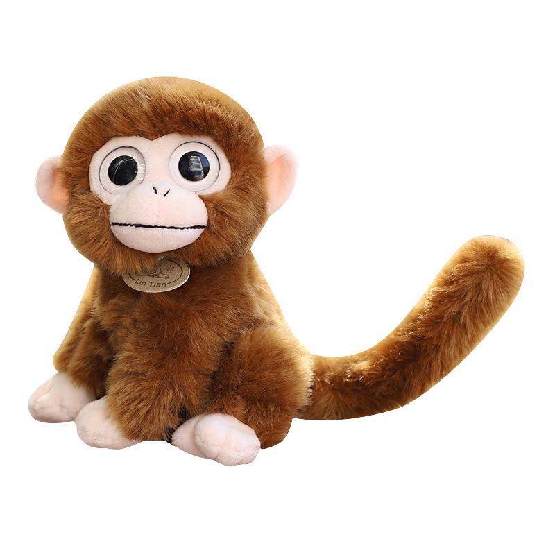 Cute Simulation Animal Little Monkey Doll Plush Toy Zoo Big-Eyed Monkey Doll Boy Rag Doll