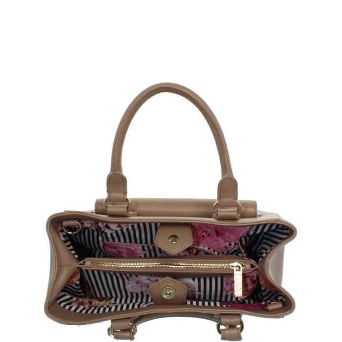 Sac à main - Christian Lacroix - Taupe - Saffiano - Clous en métal - 32x27x14 cm