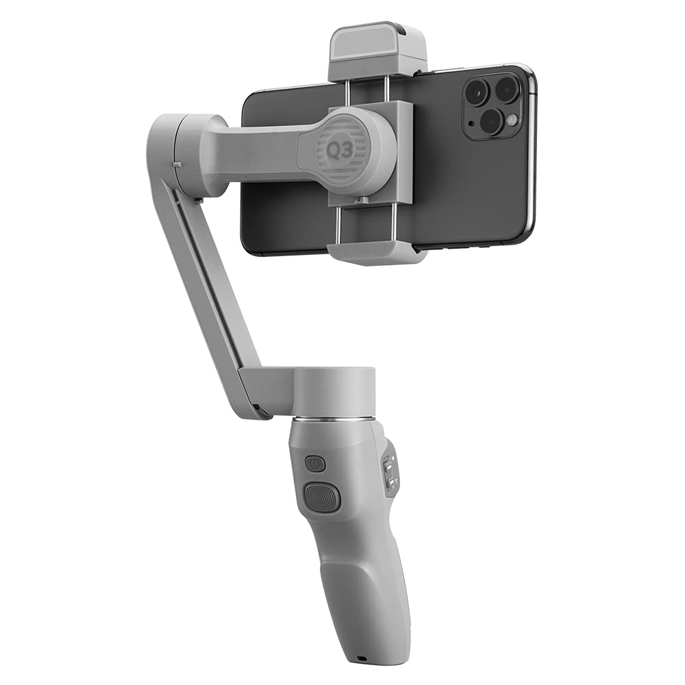 Японский ZHIYUN SMOOTH Q3 COMBO Смартфонный стабилизатор с LED-подсветкой и сумкой для переноски, Легкий, Серый [Официальная гарантия] 3-осевой стабилизатор, Чехол, Встроенная подсветка,