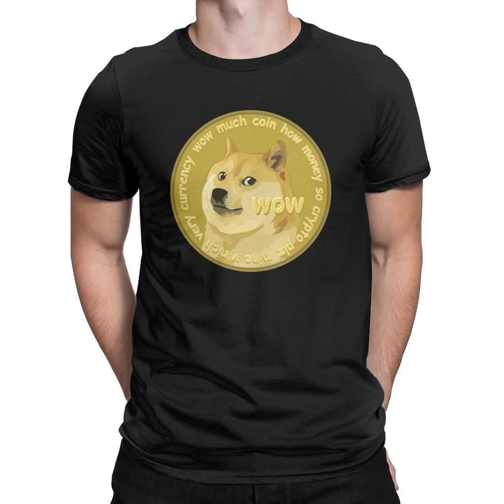 Casual Doge Coin Dogecoin Cryptocurrency T-Shirt Men Crew Neck Pure Cotton  T Shirts Short Sleeve Tee Shirt Printed Clothing купить недорого — выгодные  цены, бесплатная доставка, реальные отзывы с фото — Joom