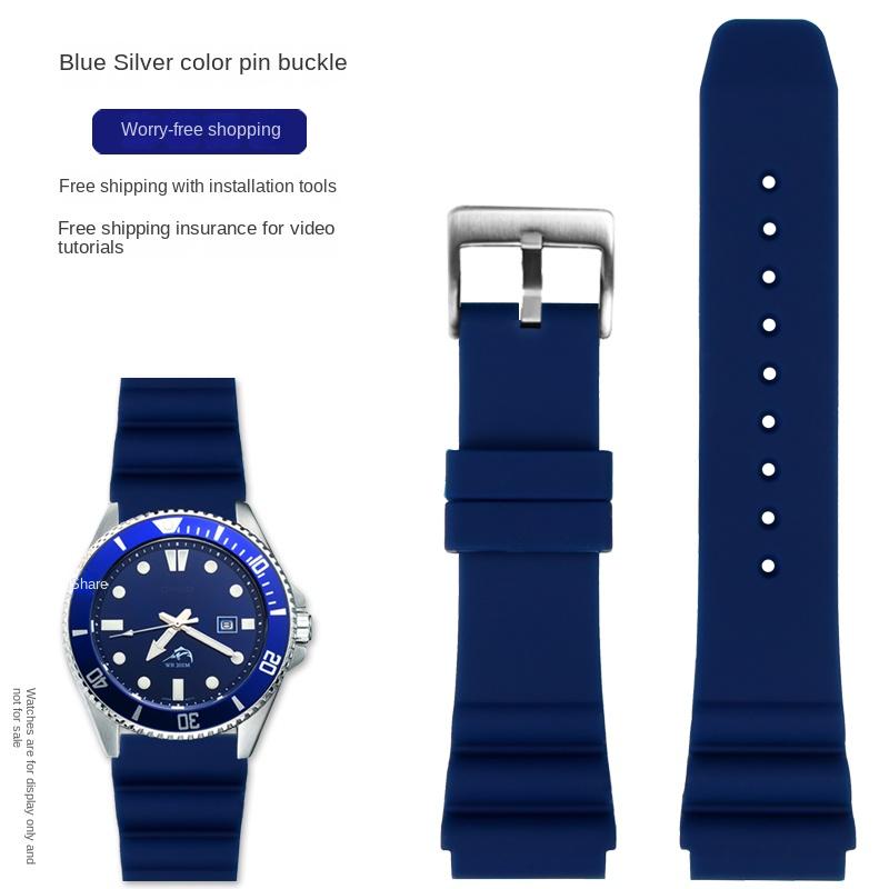 Силиконовый ремешок 22 мм Для часов CASIO swordfish diving watch MDV-106 MDV-107 MTP-VD01D efr-303l ремешок для часов Оранжево-зеленый мужской наручный ремешок