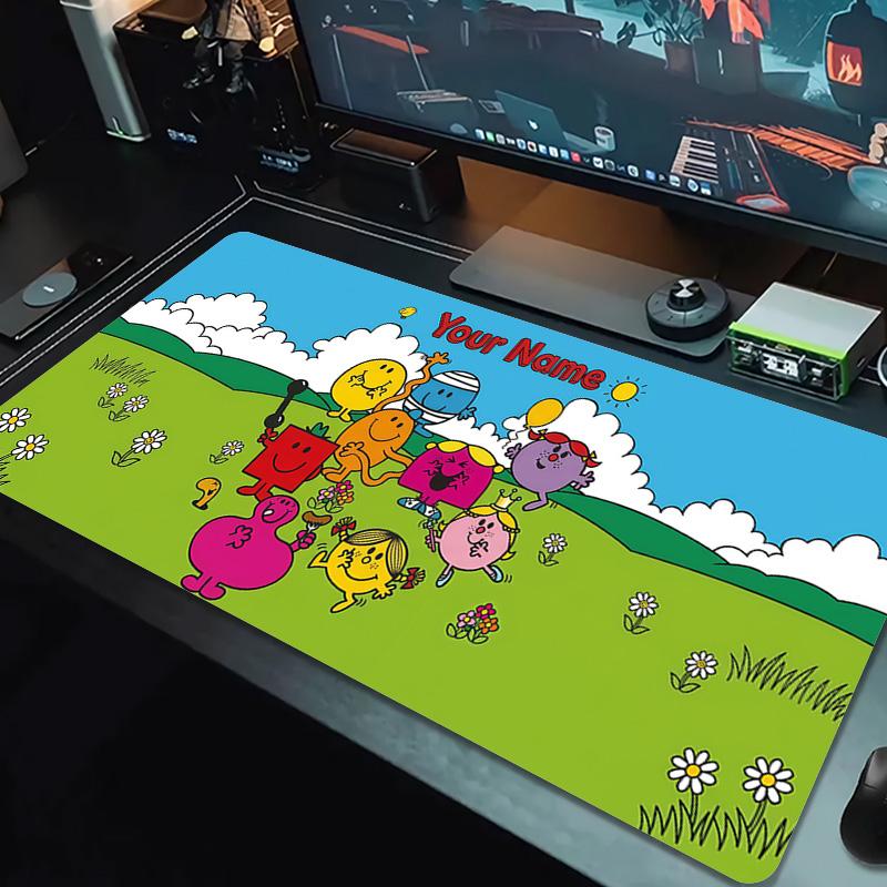 Mr1 Custom Name Large Size Mouse Pad Large Gaming Table Cushion Non-slip Laptop Tablet Big Mousepad XXL Mat Mini PC Playmat With Lock edge