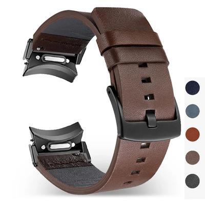 Кожаный ремешок без зазоров для Samsung Galaxy Watch 7 6 5 4 40 44 мм Ремешок с металлической пряжкой Quick fit для Galaxy Watch6 4 classic 43 47 мм