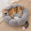 Gray Cute Petal Shape Extended Version of Cat Nest Home Warm Thick and Stain-resistant Nest Bed Pet Cat Nest Mat