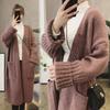 Women's Knitted Oversized Cardigan Sweater Coat - Korean Style Casual Long Sleeve Knitwear for Spring/Autumn