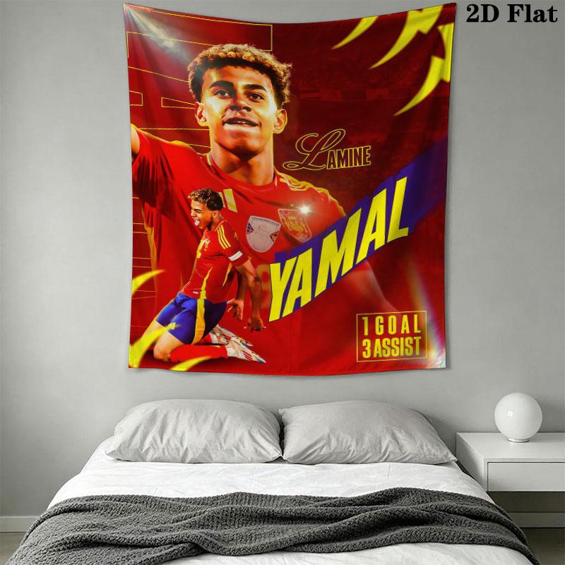 Lamine Yamal Power Wall Hanging Printed Fabric Blanket Decorative Tapestries for Bedroom Living Room Home Decor