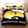 3pcs Queen Size Duvet Cover Sets, Nightmare Before Christmas Jack and Sally Rose Decor Bedding Set 2/3pcs Polyester Quilt Cover