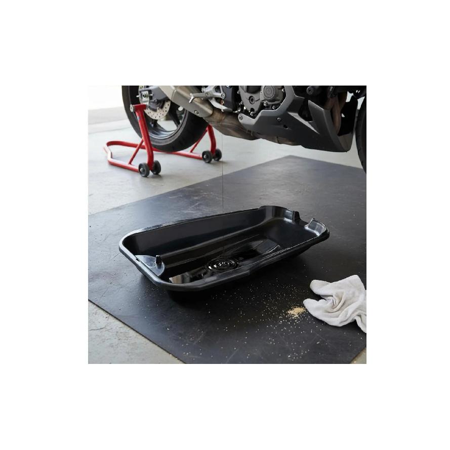 2.5 L Motorcycle Oil Drain Pan Easy to Clean Anti Splash Oil Pan Auto Repair Supply Compact and Portable Chemical-Resistant