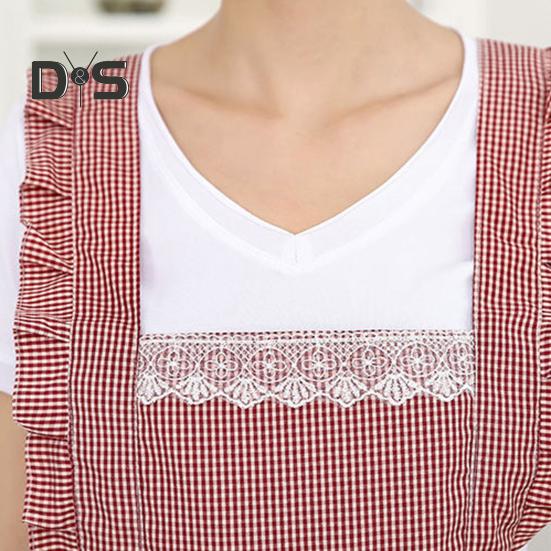 Легко носить, фартук для выпечки, дизайн с плечевым ремнем, практичный корейский стиль, клетчатый фартук для приготовления пищи, рабочая одежда для домохозяйки