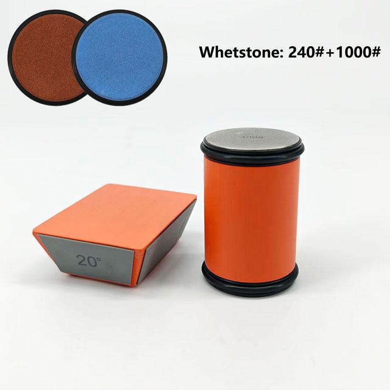 Orange Four-Speed Angle Rolling Knife Sharpener Manual Grinding Stone Kit Kitchen Blade Sharpening Accessory