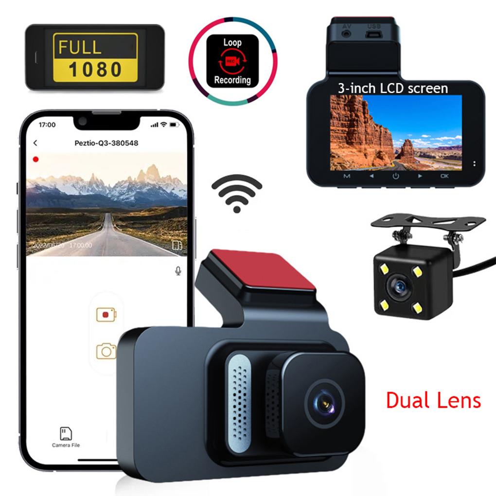 1080P Автомобильный WiFi DVR Двойной объектив Видеорегистратор Ночная версия Автомобильный Видеорегистратор Ночная версия Видеорегистратор Автомобильный Видеорегистратор WIFI Автомобильный