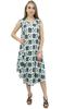 Women's Printed Knee Long Sleeveless Round Neck Casual Pleated Dress -